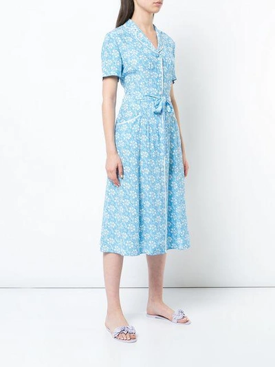Shop Harley Viera-newton Capitol Xx Collection Belted Floral Dress In Blue