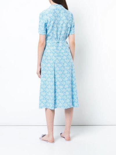 Shop Harley Viera-newton Capitol Xx Collection Belted Floral Dress In Blue
