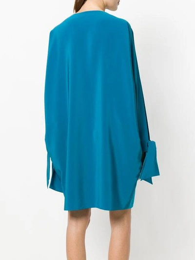 Shop Gianluca Capannolo Tied Sleeves Dress In Blue