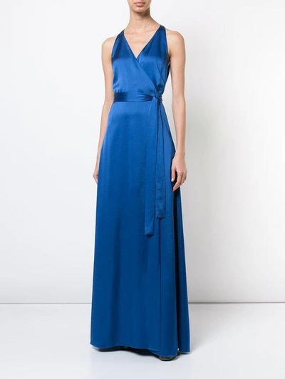 Shop Diane Von Furstenberg Floor-length Wrap Dress In Blue