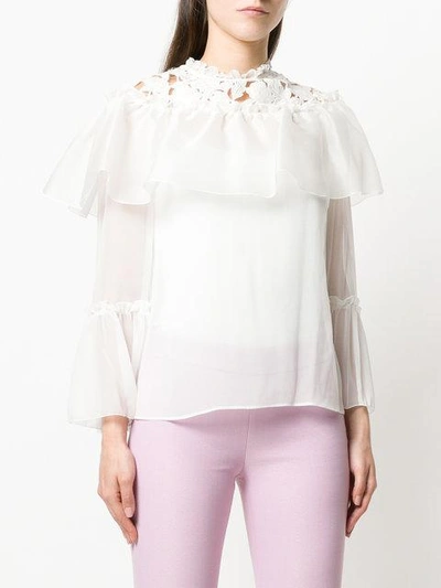 lace panel blouse