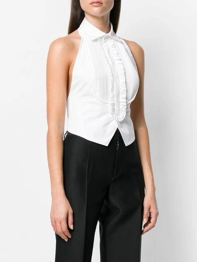 Shop Dsquared2 Front Bib Frill Blouse In White