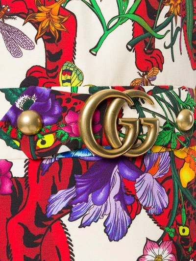 Shop Gucci Floral Print Dress In Multicolour