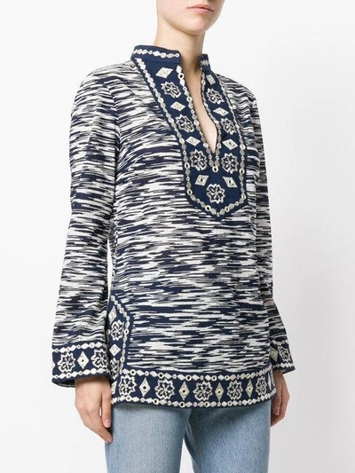 Shop Tory Burch Embellished Tory Tunic In Blue