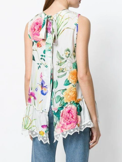 Shop P.a.r.o.s.h Floral Print Top In White