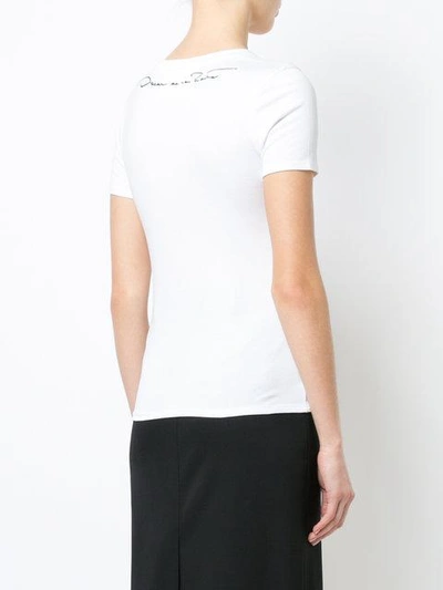Shop Oscar De La Renta Sequin Details T-shirt - White