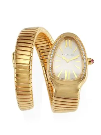 Shop Bvlgari Women's Serpenti Tubogas Yellow Gold & Diamond Single Twist Watch