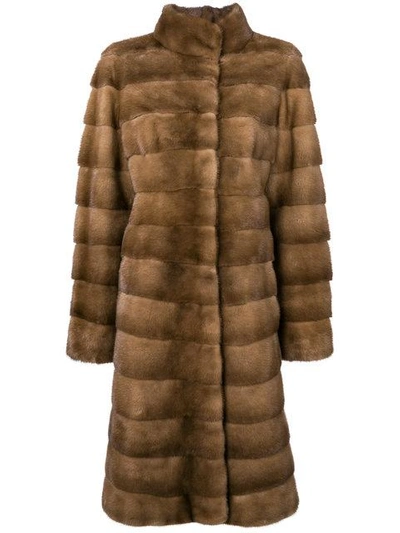Shop Liska Valencia Fur Coat In Pastel