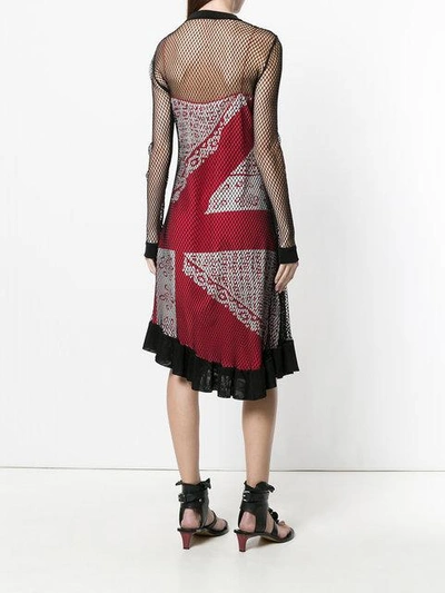 Shop Altuzarra Engineered Animal Stripe Print Cami Dress With Mesh Overlayer In Multicolour