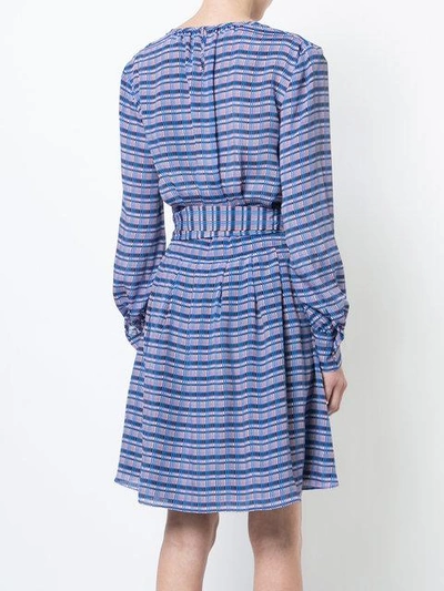 Shop Derek Lam Long Sleeve Midi Dress With Tasseled Belt - Blue