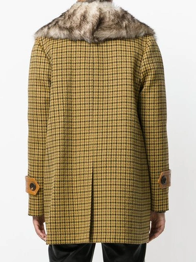 Shop Marc Jacobs Fur Trimmed Single Breasted Coat In Yellow