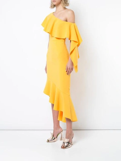 Shop Christian Siriano Frill Trim Dress