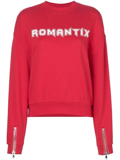Ademen Veeg Onzin Zoe Karssen Romantix Printed Cotton-blend Sweatshirt In Red | ModeSens