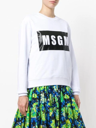 Shop Msgm Branded Sweatshirt - White