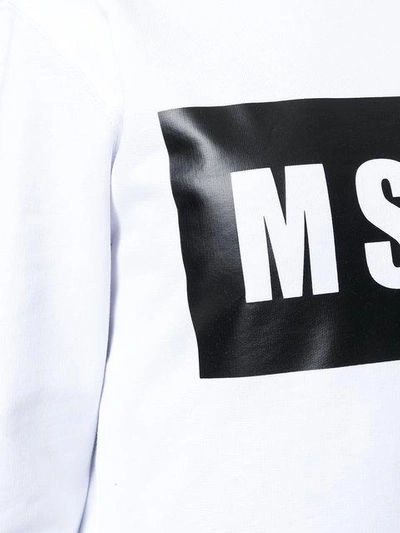 Shop Msgm Branded Sweatshirt - White