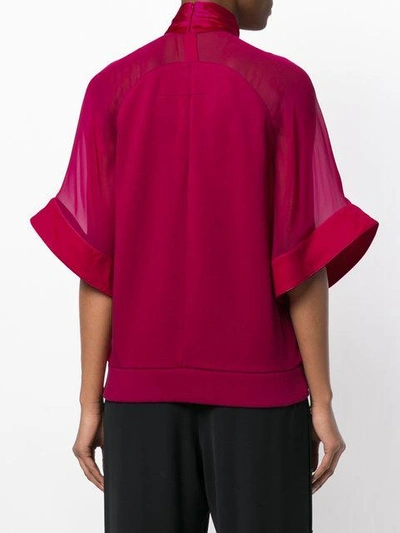Shop Givenchy Draped Neckline Rottweiler Print Top In Pink