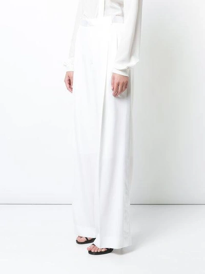Shop Givenchy Side Stripe Tailored Trousers - White