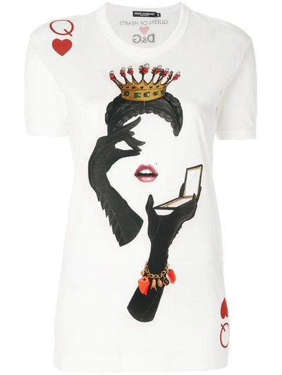 Shop Dolce & Gabbana Queen Of Hearts T In White