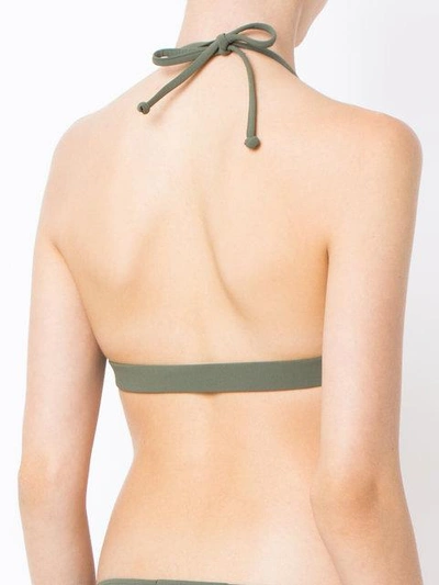 Shop Gloria Coelho Buckle Triangle Bikini Top In Green