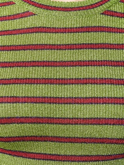 Shop Missoni Striped Knitted Top In Green