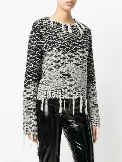 Shop Saint Laurent Berber Jacquard Sweater - Black