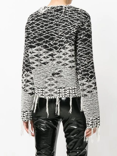 Shop Saint Laurent Berber Jacquard Sweater - Black