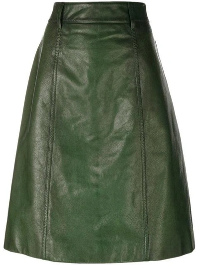 Shop Prada A-line Midi Skirt - Green