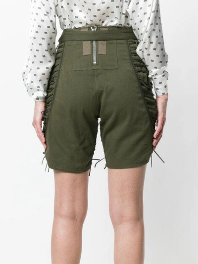 Shop Saint Laurent Drawstring Tie-detail Shorts In Green