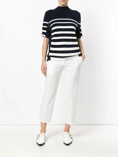 Shop Thom Browne Cropped Tailored Trousers In White