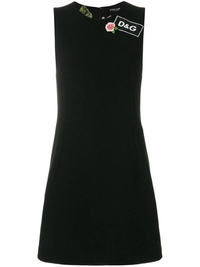 Shop Dolce & Gabbana Logo Detail Dress In Black