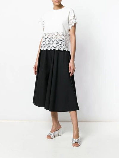 Shop Rochas High-waisted Full Midi Skirt - Black