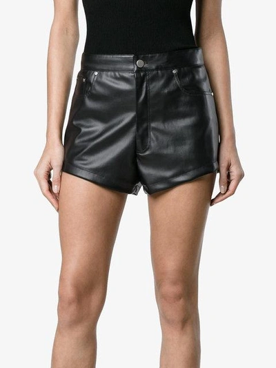 Shop Blindness Faux Leather Shorts - Black
