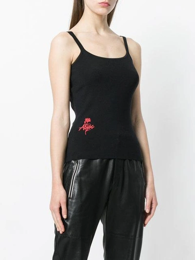 logo embroidered sheer panel top