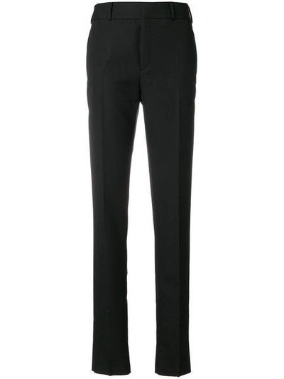 Saint Laurent Tapered High-waist Trousers In Black