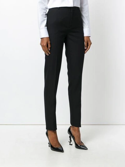 Saint Laurent Tapered High-waist Trousers In Black