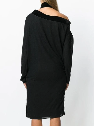 Shop Tom Ford Off Shoulder Ruched Dress In Black
