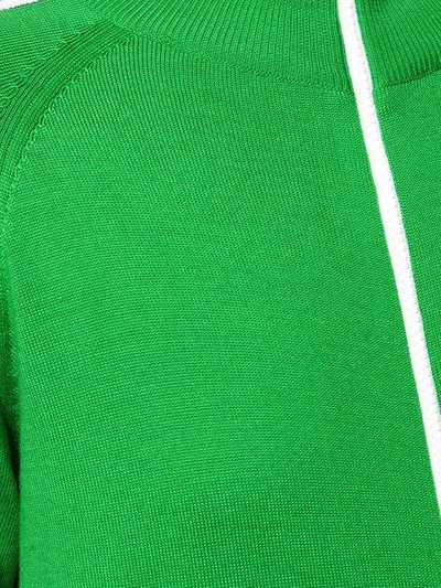 Shop Stella Mccartney Striped Zipped Sweater - Green