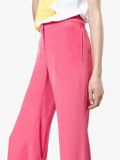 Shop Valentino Silk Cropped Trousers In Pink