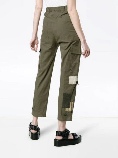 Shop 78 Stitches Green Combat Trousers With Patchwork