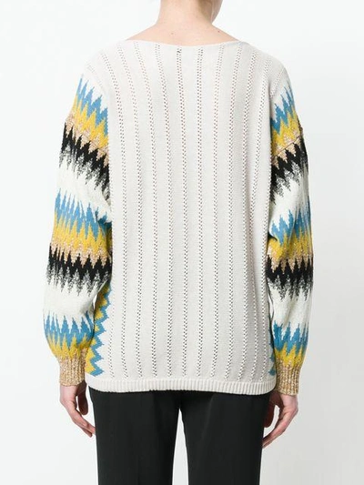 Shop Roberto Collina Zigzag Sleeve Sweater - Nude & Neutrals