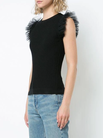 Shop Moschino Cap Sleeve Sweater - Black