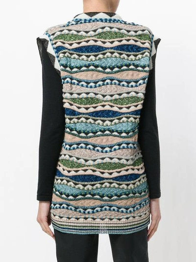 Shop Missoni V-neck Striped Knit Vest - Multicolour