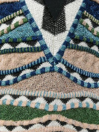 Shop Missoni V-neck Striped Knit Vest - Multicolour