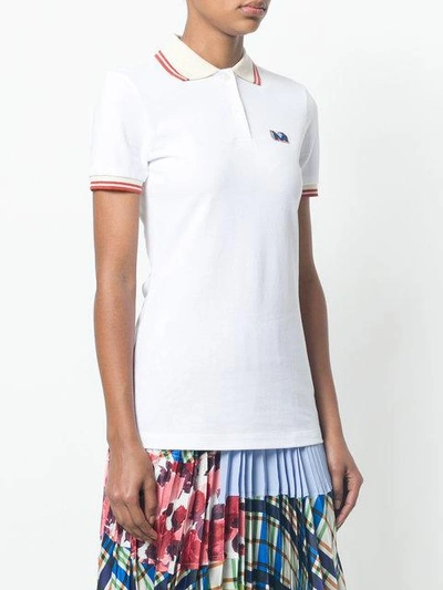 Shop Marni Embroidered Logo Polo Shirt In White