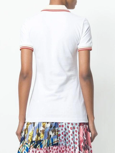 Shop Marni Embroidered Logo Polo Shirt In White