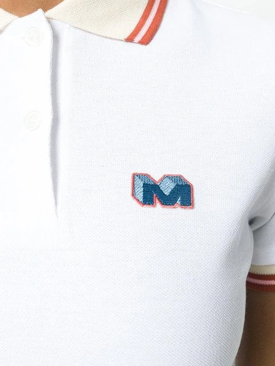 Shop Marni Embroidered Logo Polo Shirt In White