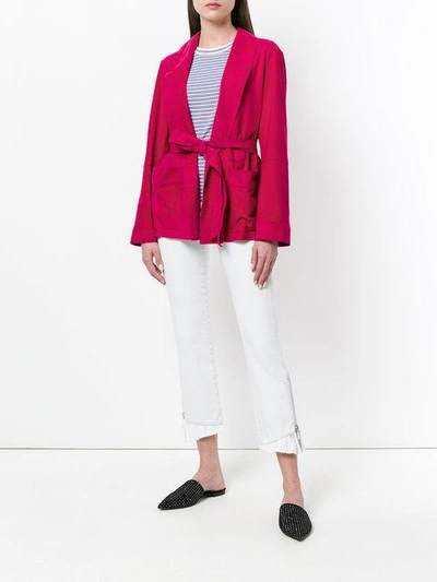 Shop Simonetta Ravizza Belted Jacket - Pink
