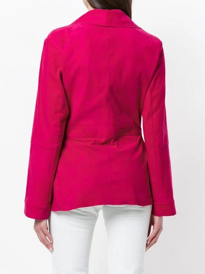 Shop Simonetta Ravizza Belted Jacket - Pink