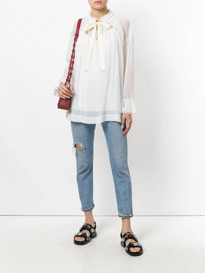 Shop See By Chloé Pussy Bow Gathered Blouse In White