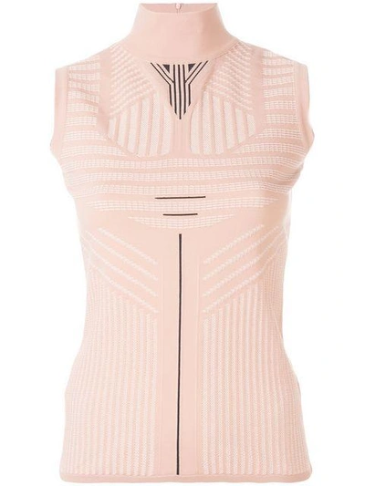 Shop Prada Geometric Knit Top - Pink